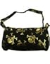 Outer Rebel Fashion Handbags- Zippered Barrel Shoulderbag, Black With Gold Skulls