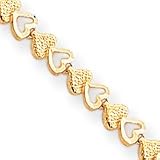 10k HEART Bracelet - 7 Inch