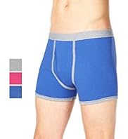 3 Pack Authentic Stretch Cotton Contrast Trim Trunks
