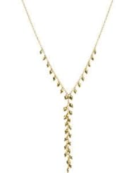 Cascading Diamond Cut Bead Necklace Pendant 14K Gold Yellow Ch912 16 Inch