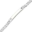 Sterling Silver Polished Engraveable Curb Link ID Bracelet - 8 Inch