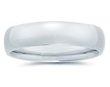 6 mm Plain Domed Comfort-Fit Men's Wedding Band in 14k White Gold