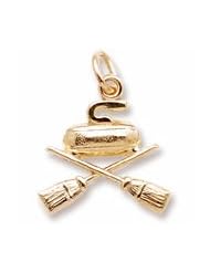 Rembrandt Charms, Curling Charm in Solid Sterling Silver or Gold