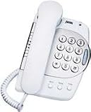 jWIN JTP330WHT Big Button Corded Phone with Flashing Ringer Light, Music on Hold (White)