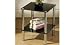 2 TIER SQUARE END TABLE BLACK GLASS/CHROME LEGS