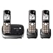 Panasonic KX-TG6513B DECT 6.0 PLUS Expandable Cordless Phone System, Black, 3 Handsets