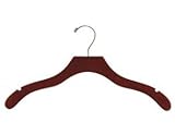 Wooden Wavy Top Hangers Walnut Finish Box of 100