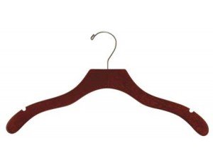 Wooden Wavy Top Hangers Walnut Finish Box of 100