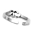 Sterling Silver Fashion Toe Ring - Beating Heart - 3mm Band Width