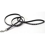 Coastal Pet Pet Attire Nylon Dog Leash / Lead (Black Bones, 4 ft. L x 1 Inch W)