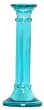 Colorful Recycled Art Glass Large Aqua Blue Candleholder 7 3/4"H Set of Two