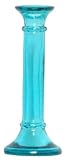 Colorful Recycled Art Glass Large Aqua Blue Candleholder 7 3/4"H Set of Two