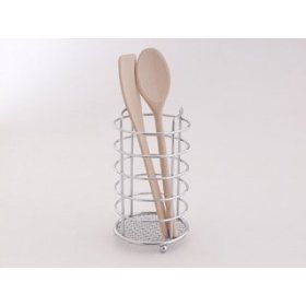 Kitchen Craft Chrome Plated Upright Round Utensil Holder