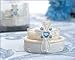 White Cross Candle Holder w/ Blue Crystal Accents