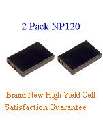 Global Digital 2 Pack Fuji / Fujifilm NP120 Brand New Equivalent 2000mAh LithiumIon Camera/Camcorder Battery, Long Lasting cell. It meets or exceeds OEM specifications!