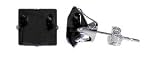 Sterling Silver 5 MM Square Princess Cut Black Cubic Zirconia Stud Post Earrings