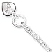 Sterling Silver Puffed Heart Charm Bracelet QG1480-7.5