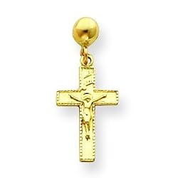 14k Post Crucifix Earrings