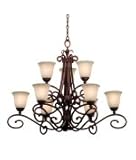IMAGE OF Kalco 5535TO-1355 Amelie 9 Light Two Tier Chandelier in Tortoise Shell with Petite Victorian glass