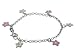 18K White Gold Pink and White Enamel Flower Charm