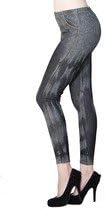 Lady's Fashion Jegging-Flecked Distressed-Black