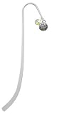 Golf Ball Silver Plated Charm Bookmark with AB Crystal Swarovski Drop