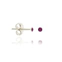 Sterling Silver Purple Rhinestone 2mm Small Mini Junior Kid Stud Earrings
