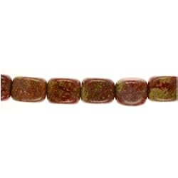 7 in. Semi Precious Cube Bead Strand, 13mm x 18mm, Jasper