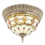 NULCO - 7274-76 - CLASSICAL BRASS PATINA ORPHEUM 42 FLUSH MOUNT 4LT