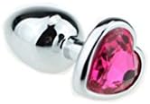 Cathmasion® Safe Toy Luxury Stainless Jeweled Love Heart Ass Butt Anal Plug (Rose Red)