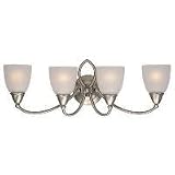 Sea Gull Lighting 40076-962 Pemberton Four-Light Vanity, Brushed Nickel Finish with Satin Etched Glass