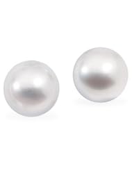 18K Yellow Gold Pair 15.00mm Fine Round South Sea Culture Pearl Earrings