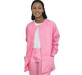 White Swan Solid Knit Cuff Warm-up Scrub Jacket (Assorted Colors, XS-4X)