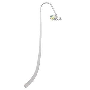 Marathon 26.2 Silver Plated Charm Bookmark with AB Crystal Swarovski Drop