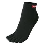Injinji Tetratsok Perfomance Series CoolMax Mini Crew Toesox Socks (Small, Black)