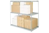 Wide Span Rack 96x36x96 With 3 Shelves Wire Deck 600 Lb Capacity Per Level