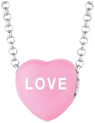 Sweethearts Enamel "Love" Heart on 16" Necklace Pendant with Gift Box