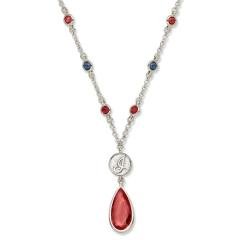 Cleveland Indians Necklace - Red W/ Blue Crystals & Team Logo