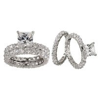 21NugWmcJSL. SL500 AA200  Emitations Renas Princess Cut CZ Wedding Ring Set