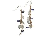 14k Gold And Iolite and Aquamarine Earrings