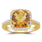 Buy 0.22 Cts Diamond and 0.39 Cts Citrine Ring in 18K Yellow Gold by mycitrinejewelry