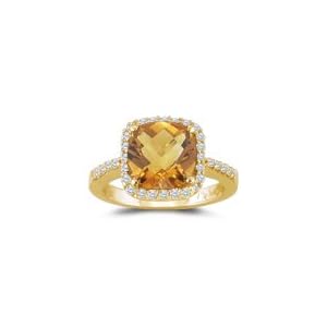 Buy 0.22 Cts Diamond and 0.39 Cts Citrine Ring in 18K Yellow Gold by mycitrinejewelry