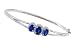 14K White Gold Created Sapphire and Diamond Bracelet