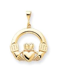 14k Gold Claddagh Pendant
