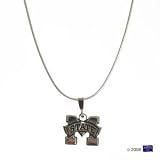 Mississippi State Bulldogs Silver Charm Necklace