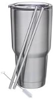 Stainless Steel Tumbler Travel Cup 30oz with Lid 2 Straws and Cleaner