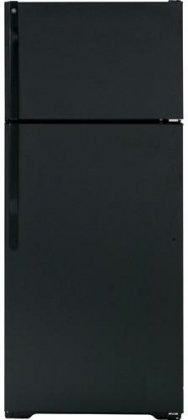 18.2 cu. ft. Top-Freezer Refrigerator with 2 Glass Shelves Gallon Door Storage Upfront Temperature Controls and Automatic Icemaker: Black