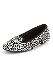 Animal Print Slip-On Ballerina Slippers