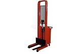 Battery Powered Lift Stacker Truck 1000 Lb. Capacity - Adjustable 25 Inch Forks