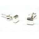 Sterling Silver 4mm (Small) Square/Cube Stud Earrings By The Olivia Collection